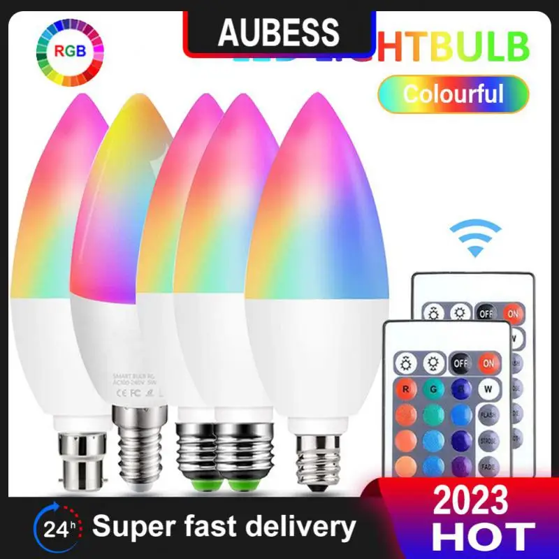 

2/3/5PCS 6000k Indoor Candle Light Dimmable Colors Led Bulb E12 E14 E26 E27 B22 Smart Light Bulbs 3-5w Smart Home