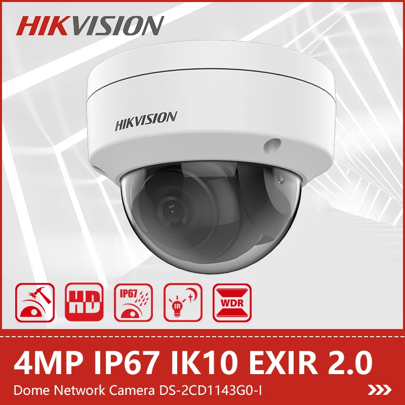 Hikvision оригинальная купольная сетевая ip-камера 4 МП наружный домашний монитор