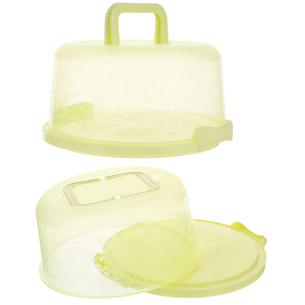 

2 Pcs Cake Box Tray Bread Storage Portable Container Handheld Case Pp Polypropylene Multi-function Carrying
