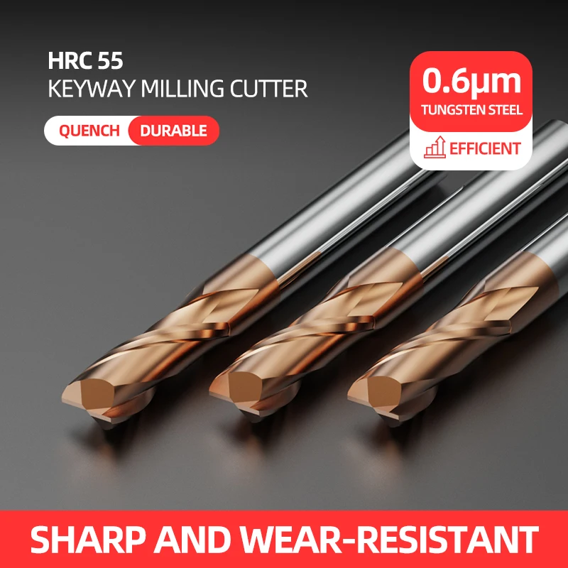 

Wan mu HRC55 D1-32mm 2 3 4L-2F End Mills High Carbide Precision Metal Cutter Flutes Teeth Tool Key Seater Router Bit