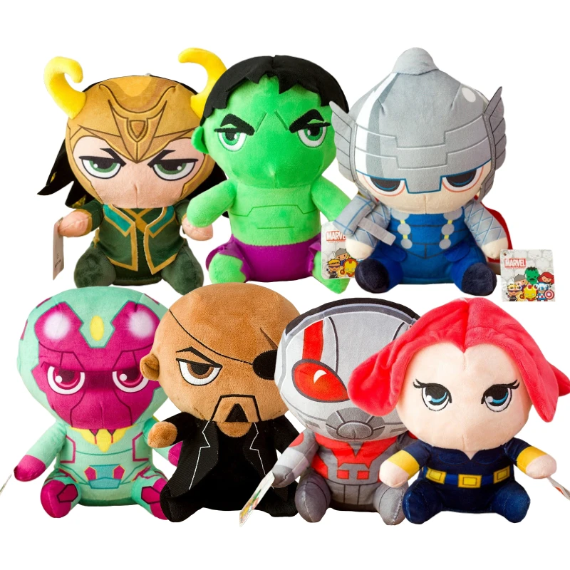 Muñeco de peluche de Los Vengadores de Marvel para niños, de Los Vengadores de Anime muñeco de peluche, rocoso, Thor, un ojo, Pirata, Viuda Negra, Ant-Man, Hulk Vision, regalo para niños, 25cm