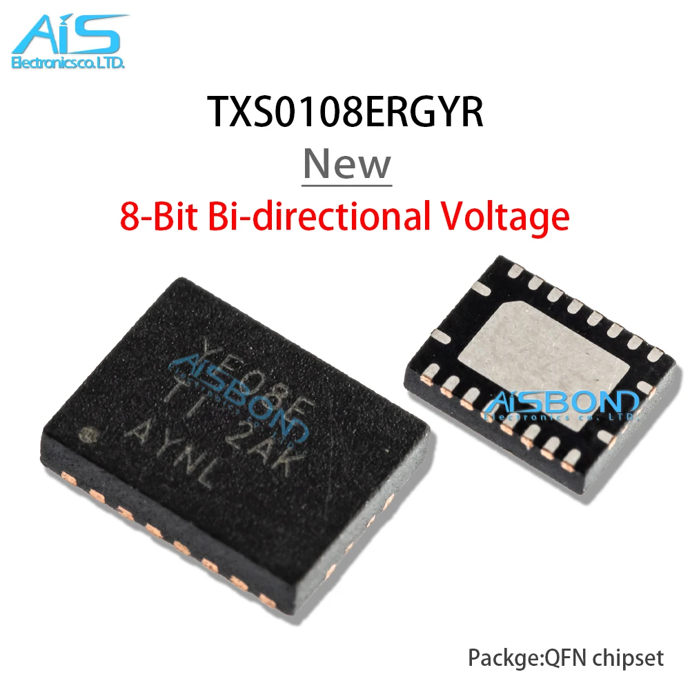 Транслятор напряжения, 10 шт., TXS0108ERGYR, VQFN-20, TXS0108, QFN, TXS0108E, QFN-20, TXS0108, YF08E, 8-бит, двунаправленный