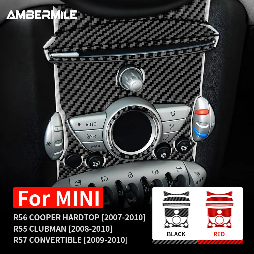 

Carbon Fiber for Mini Cooper Hardtop R56 Clubman R55 Convertible R57 Accessories Car Central Control Knob Panel Cover Sticker