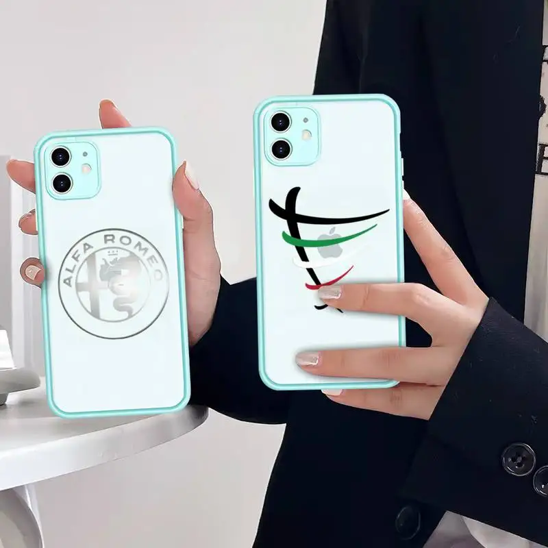 

Alfa Romeo Phone Case for iPhone X XR XS 7 8 Plus 11 12 13 pro MAX 13mini Translucent Matte Case