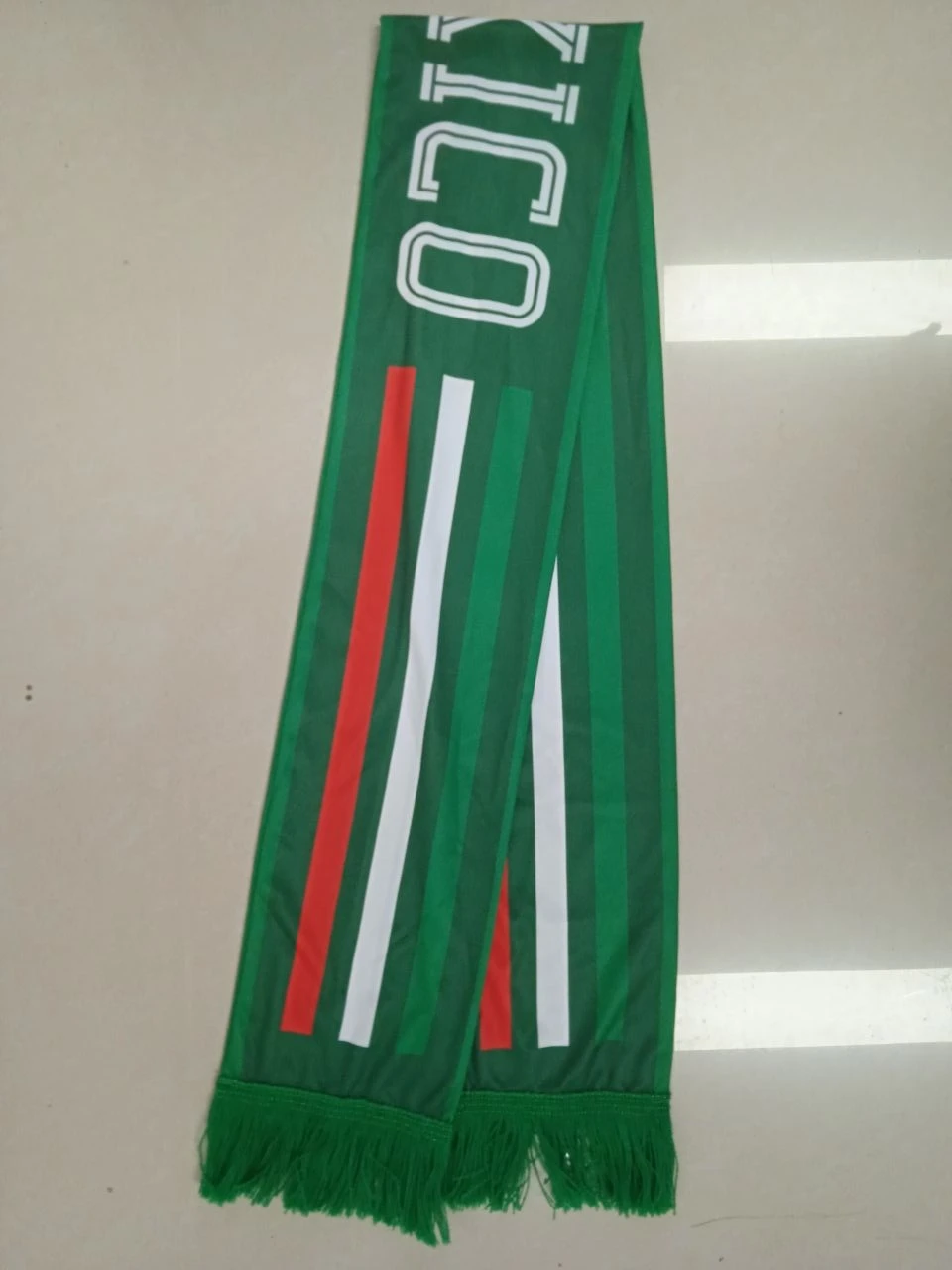 

Двусторонний плоский вязаный шарф для фанатов футбола, Национальный флаг Мексики