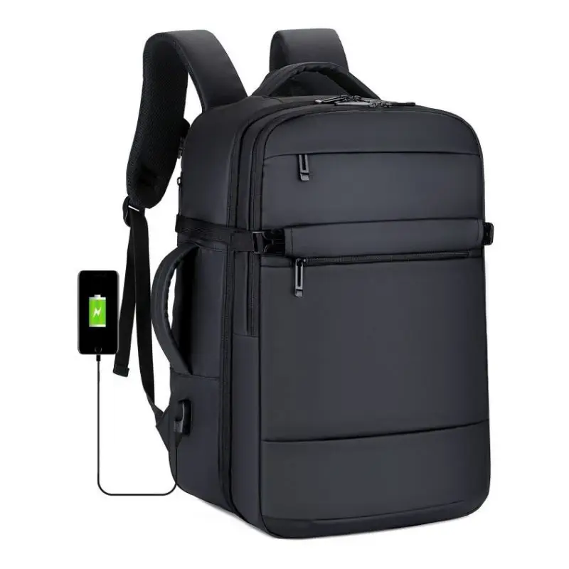 Waterproof Scratch Resistant Backpack Men's Large-capacity Extensible Computer Backpack USB Charging Travel Bag with Shoe Pocket