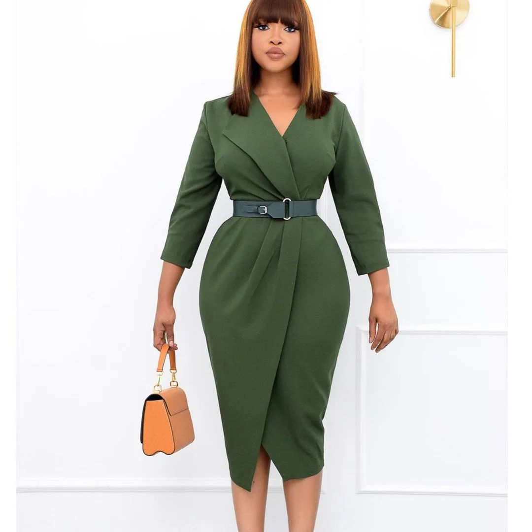 

Женское платье в африканском стиле с длинным рукавом