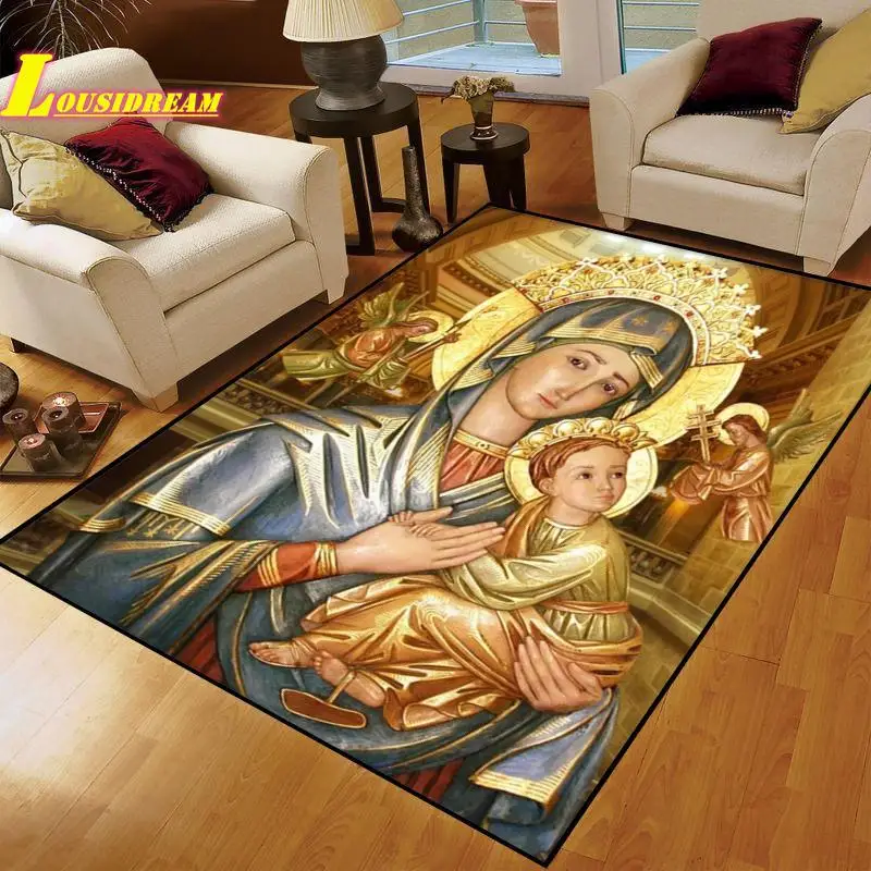 

Religious Carpet Anti-Slip Carpet Modern Living Room Room Mat Square High Quality Removable Kitchen Bathroom Floor Carpet Mat