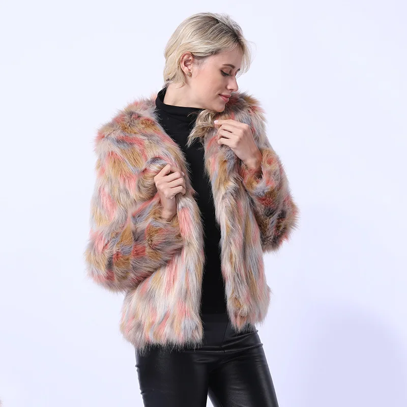 Women's Imitation Fur Jacket Whole Leather Fur Coat Women's Short Wool Coat Imitation Fox Fur Rabbit Fur Faux Fur Coat