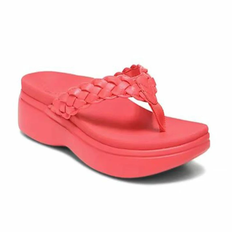 

Женские шлепанцы на платформе, повседневные шлепанцы на толстой подошве, со средним каблуком и клипсой, 2023