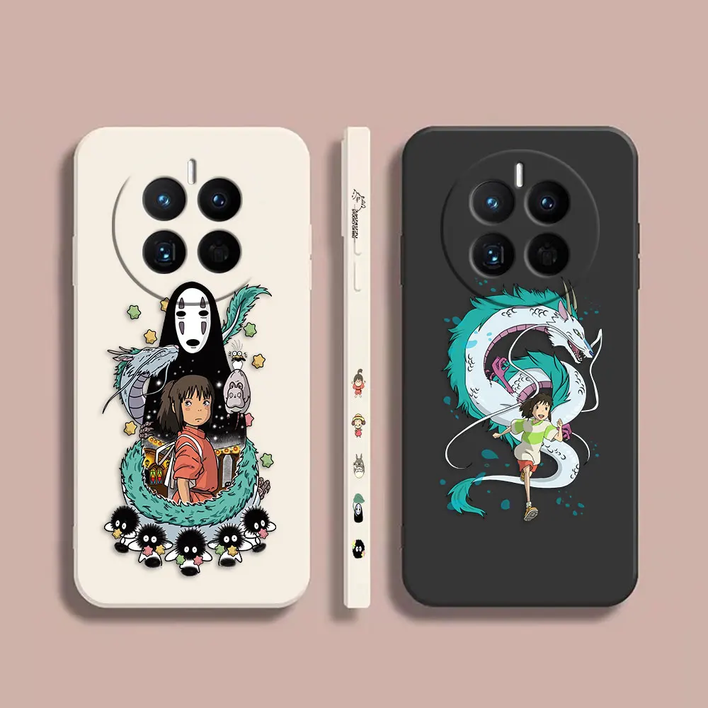 

Case For Huawei MATE 10 20 20X 30 40 50 P40 P50 P60 PRO PLUS Colour Simple Liquid Silicone Case Spirited Away Totoro No Face