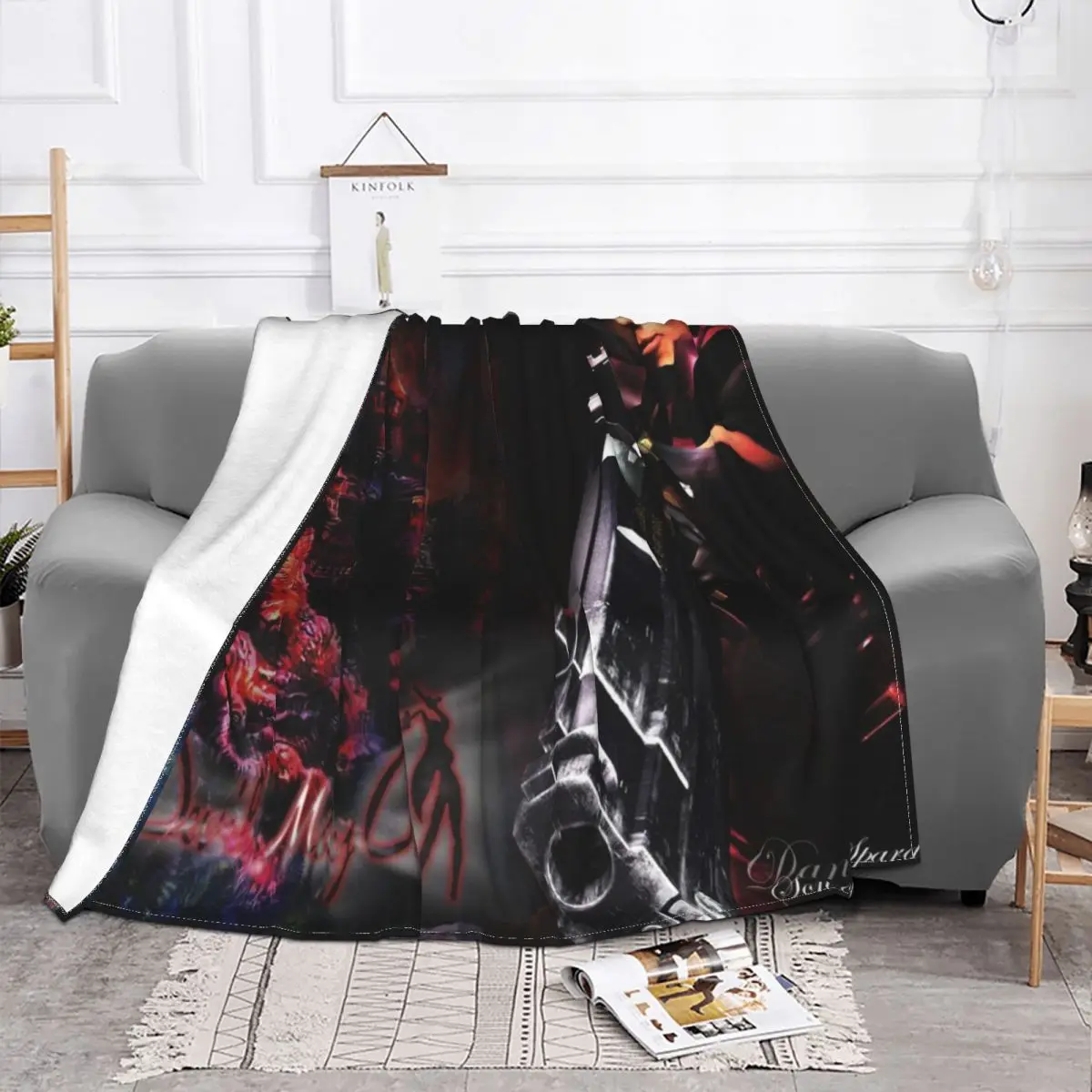 D-Devil May Cry DMC Game Blanket Fleece All Season Cartoon Wielofunkcyjny ciepły koc do rzucania na pościel Narzuty biurowe