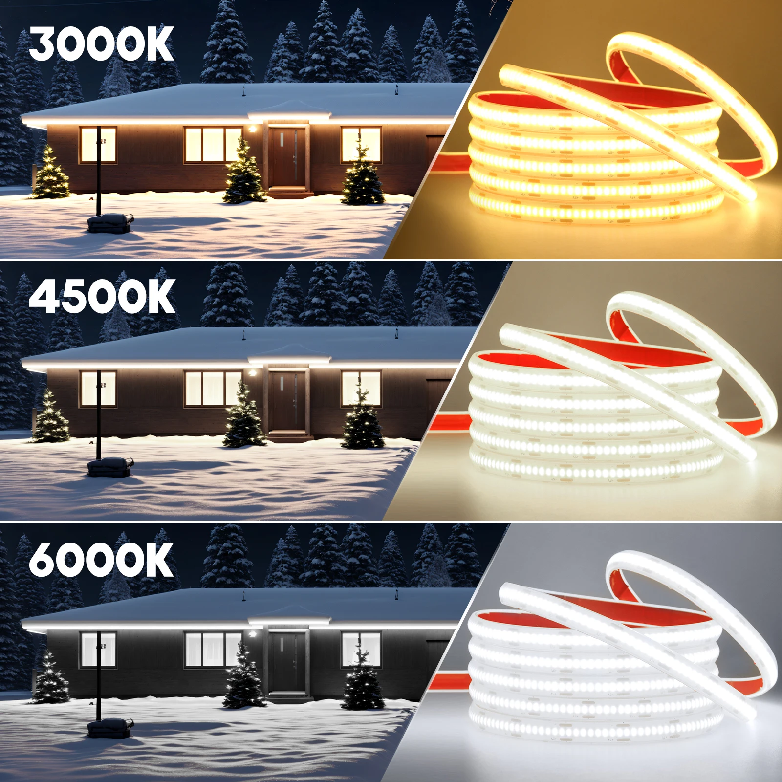 5V COB LED Strip IP68 Waterproof 320Leds/m RA90 Dimmable Linear Lighting 3000K 4000K 6000K for PC TV Backlight