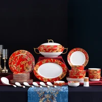 gift box for luxury european 52 western style ceramic tableware bone porcelain plate bowl dish set