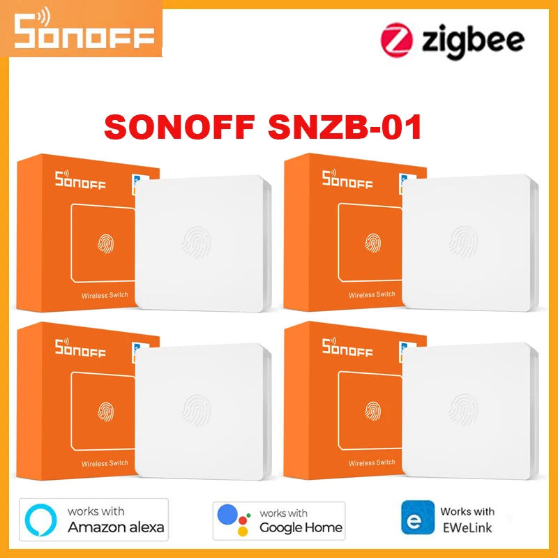 

Умный выключатель SONOFF SNZB-01 Zigbee 3,0 с уведомлением о низком заряде батареи на приложении EWeLink для ZBBridge, работает с Alexa Google Home