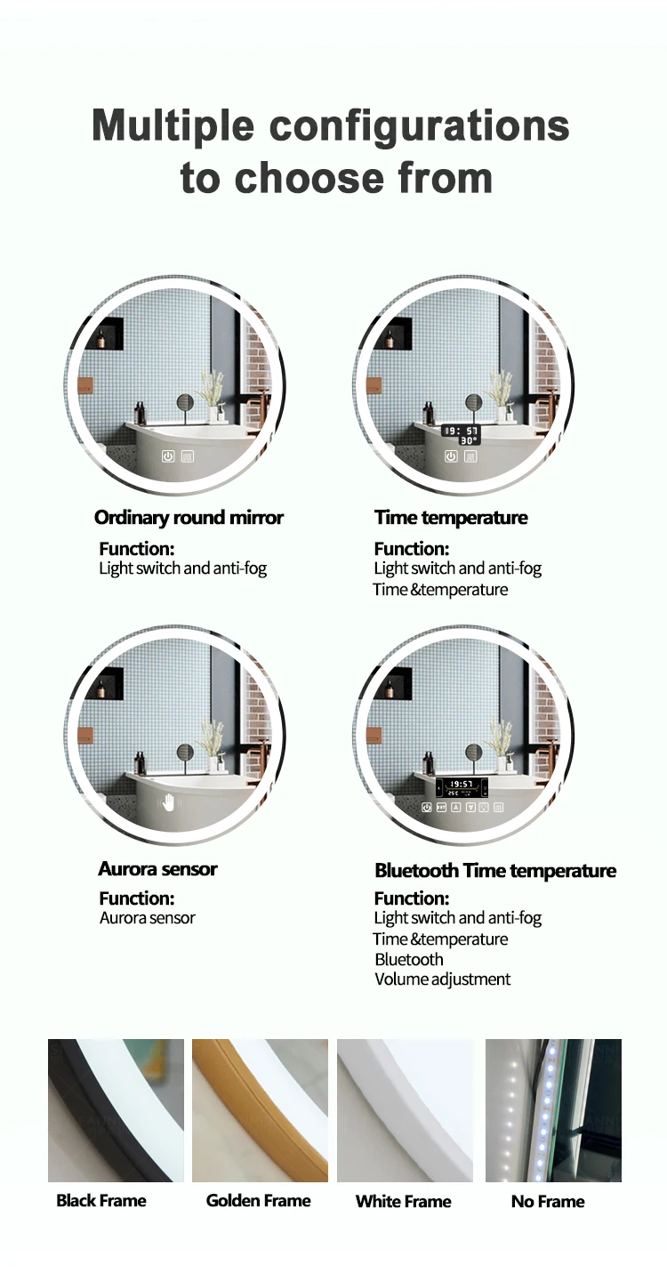 Современные круглые зеркала для ванны настенное противозапотевающее устройство