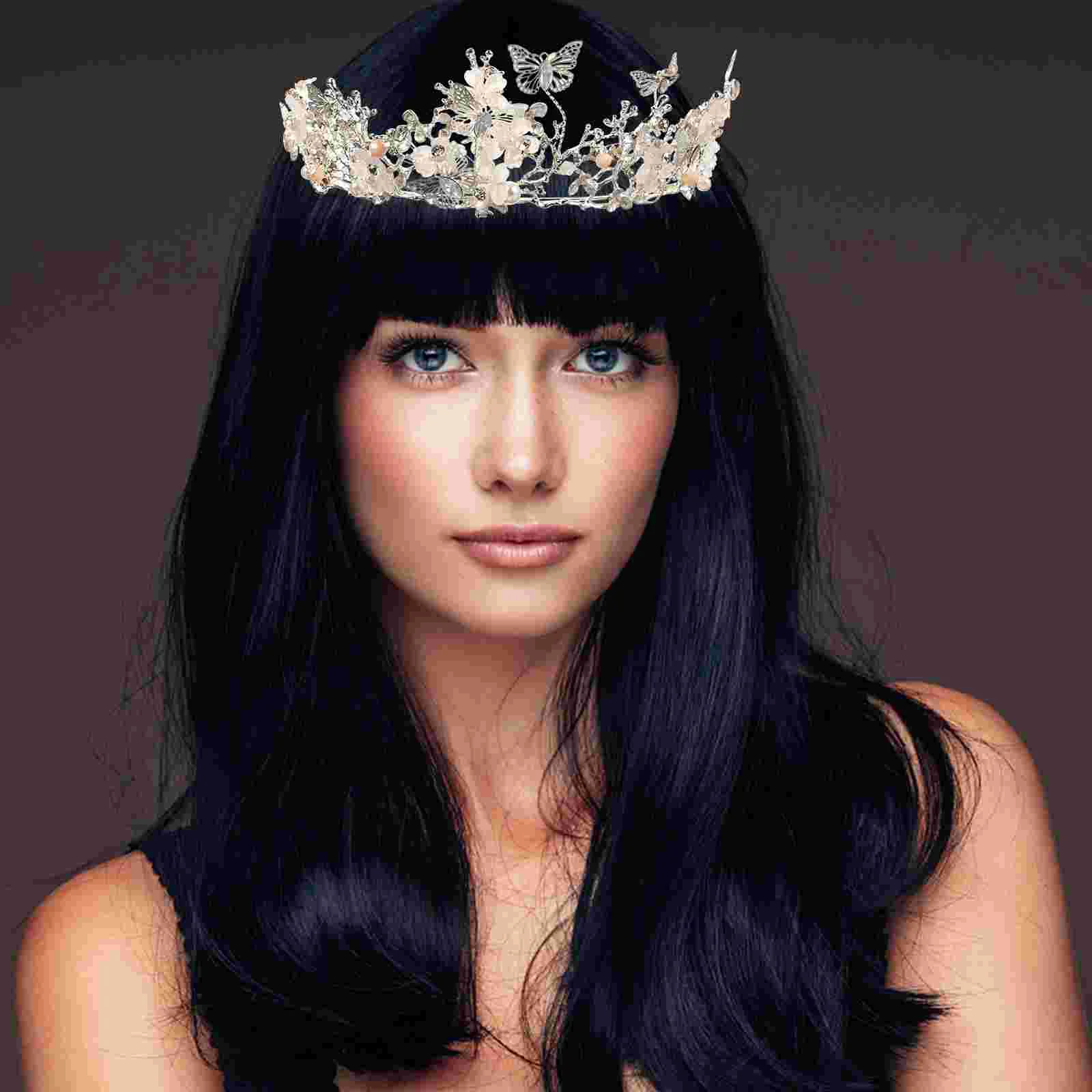 

Bridal Crown Headband Wedding Accessories Rhinestone Elegant Tiara Alloy Headdress Flower Miss Hair Comb