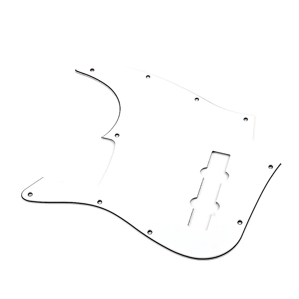 

Guitar 1 Ply 10 Hole Pick Guard Instrument White Black Single Layer Protective Pickguard Repair Parts JB Bass Accessory
