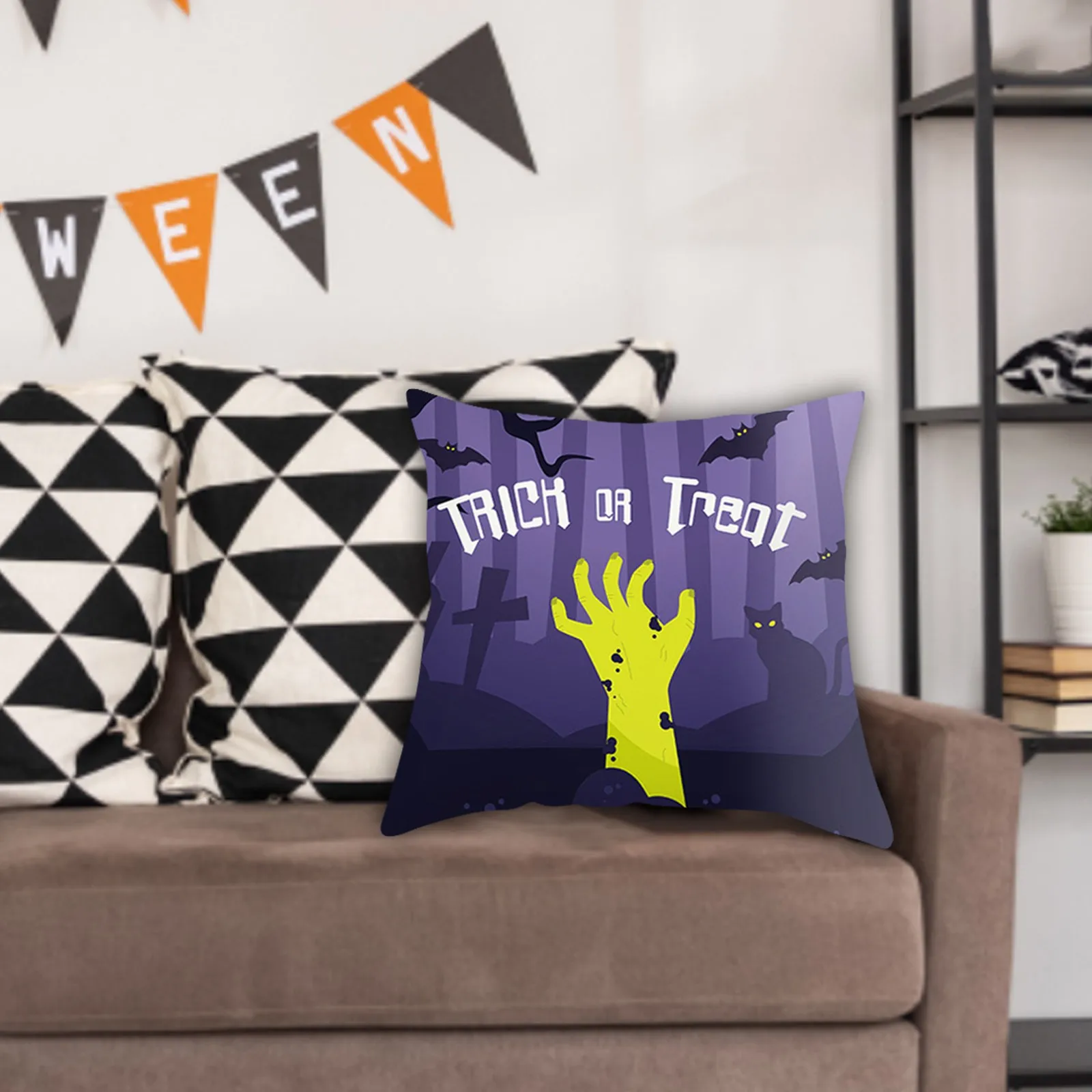 

Halloween Horror Home Sofa Cover Decorative Cushion Pillowcase Silk Pillowcase for Baby Zip Silk Pillowcase