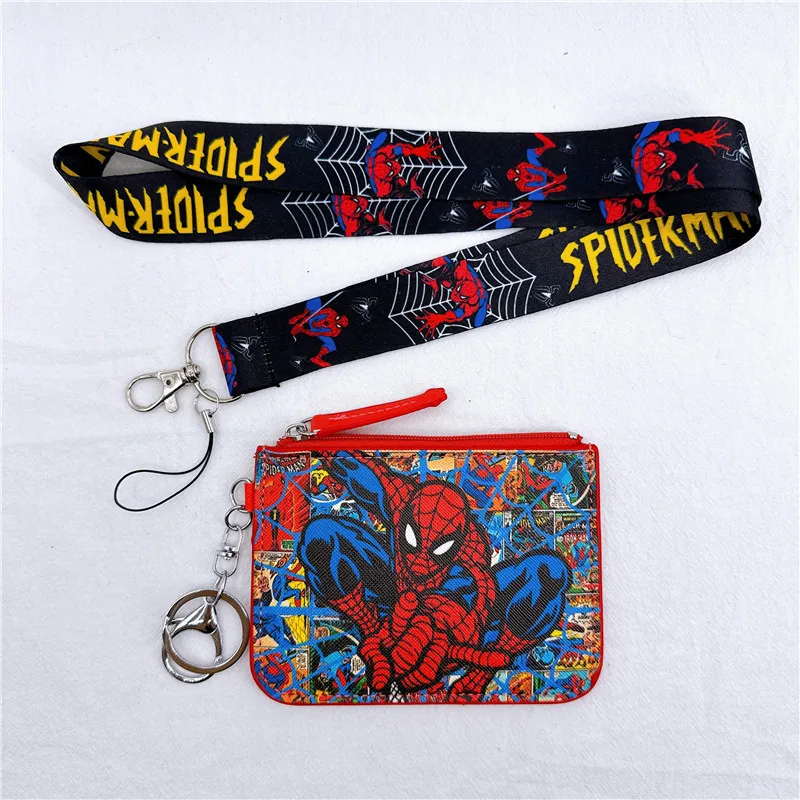 Кошелек-монетница Marvel с изображением Человека-паука, набор для карт, сумка для монет с ремешком, держатель для пропуска с кольцом для ключей, милый кошелек для мальчиков (art.: 3920d4cd3dcb9) - 3920d4cd3dcb9