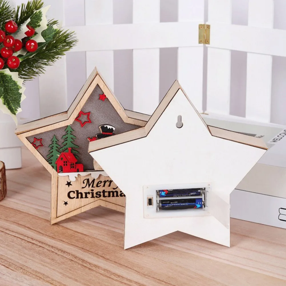 Деревянный Рождественский Декор в деревенском стиле с искусственными