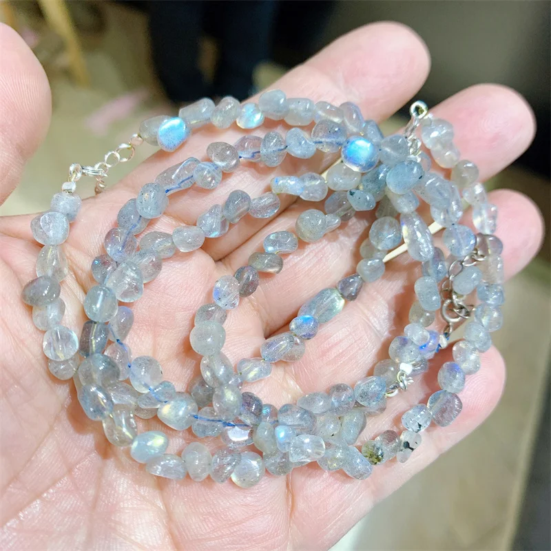 Браслет из натурального камня лабрадорита для женщин и мужчин изящный браслет с