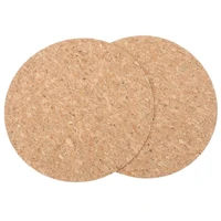 2pcs natural cork round mouse pad home office dual sided wear resistant mousepad