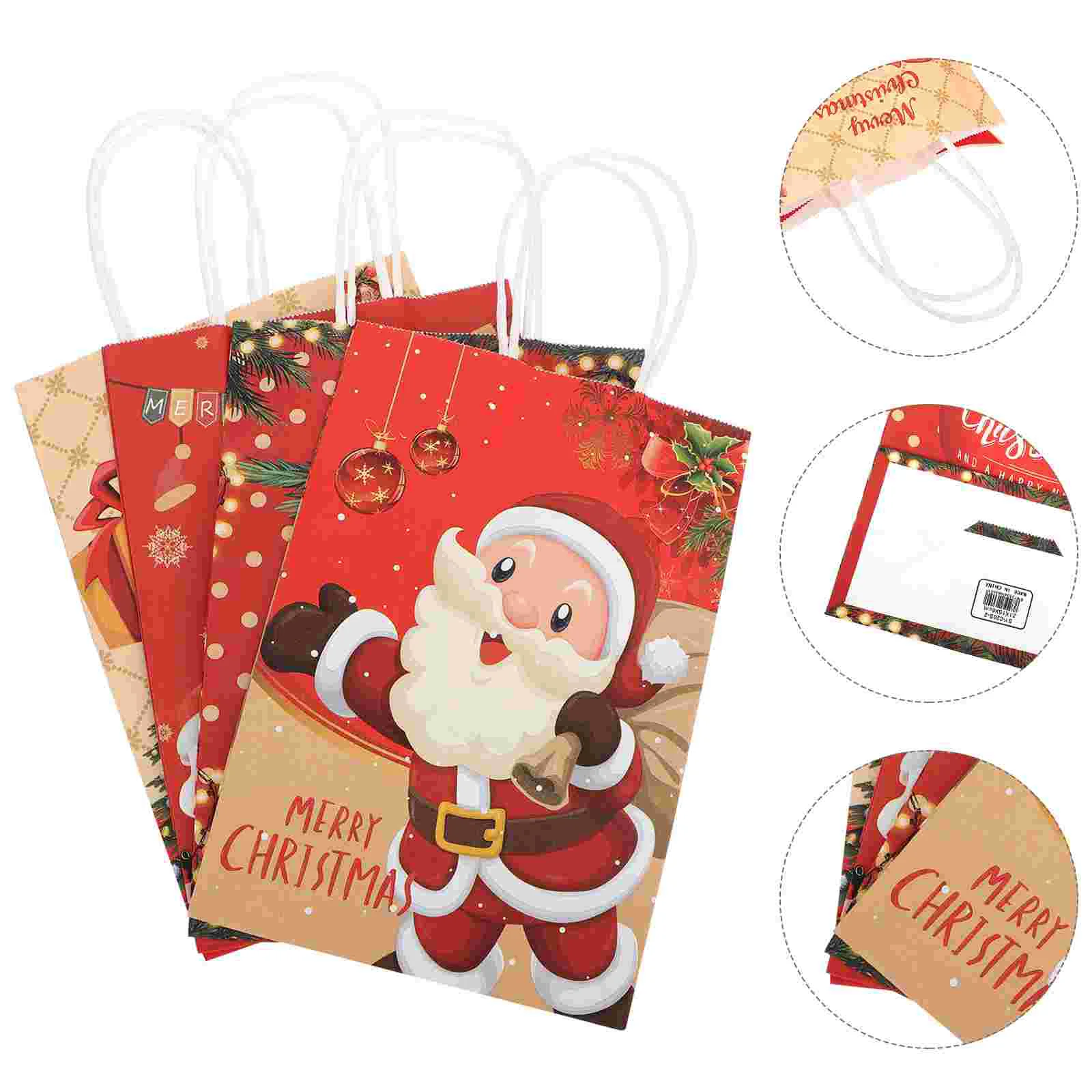 

Bags Christmas Bag Kraft Candy Holiday Paper Treat Tote Favor Pouch Goodies Cookie Reindeerbox Gift Ornament Tree Storage