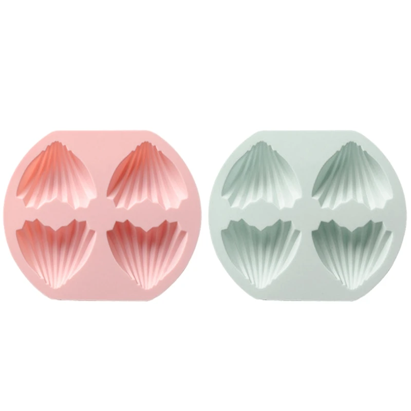 

4 Holes Silicone Chocolate Moulds Heart Style Shell Shaped Non-Stick for Kitchen