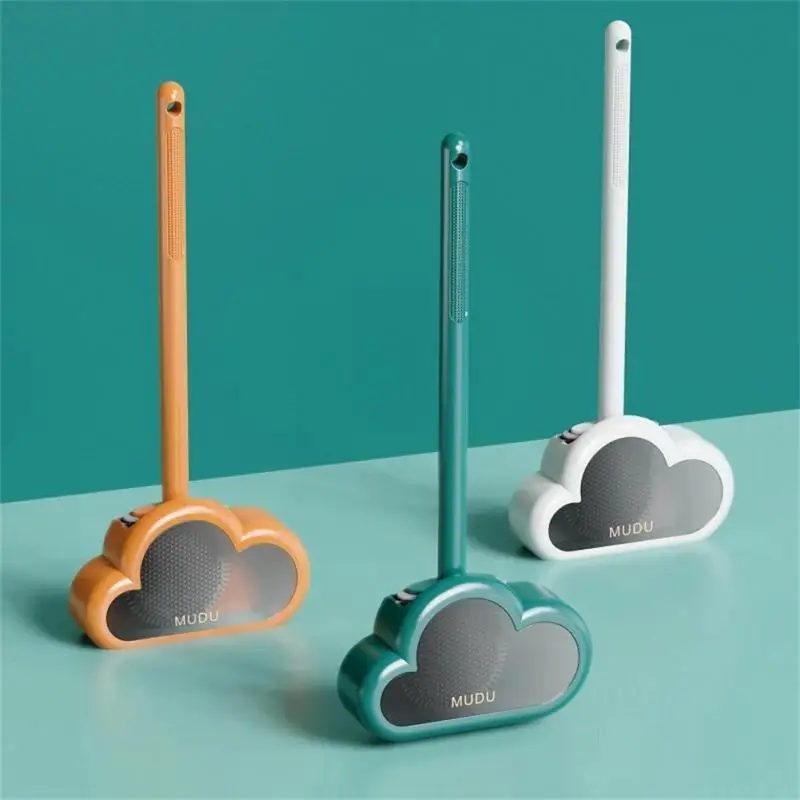 

Silicone Toilet Brush Water Leak Proof With Base Cloud Shape Soft Bristles Brush Home Bathroom Cleaner Durable WC Accessories