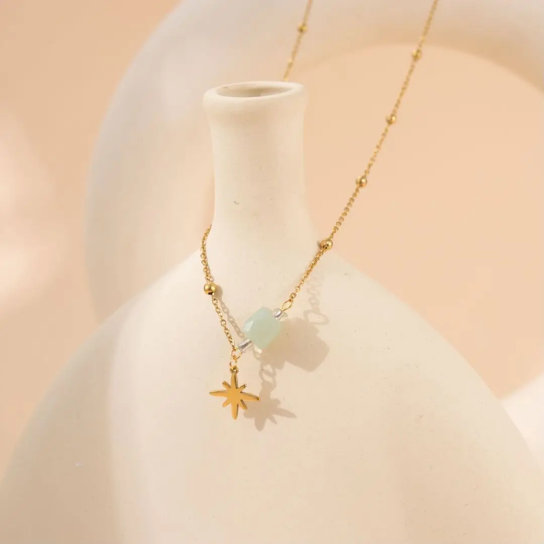 Модная позолоченная подвеска в виде звезды из нержавеющей стали для женщин