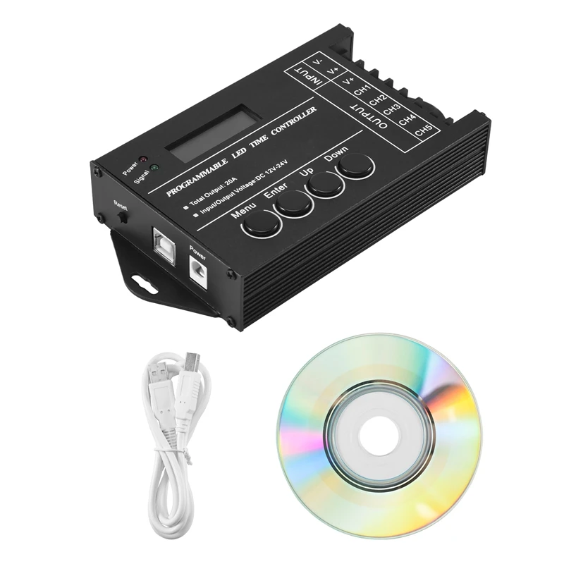 Программируемый по времени светодиодный контроллер RGB TC420 12–24 В постоянного тока