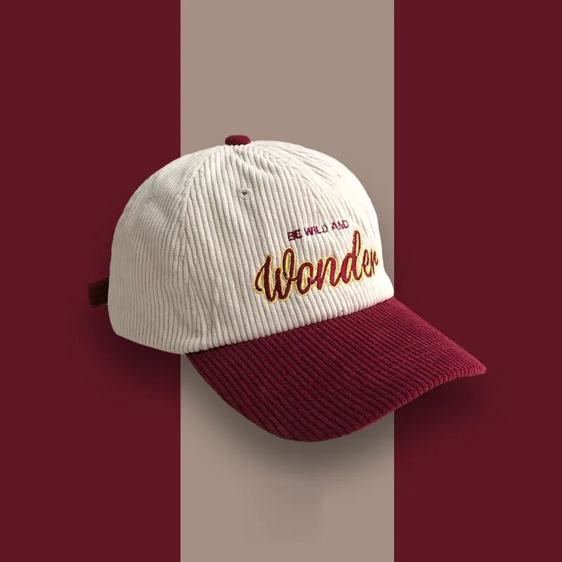 

New Summer Fashion Personality Letter Embroidery Man Woman Motion Beach Outdoors Corduroy Adjustable Hip Hop Sun Baseball Caps