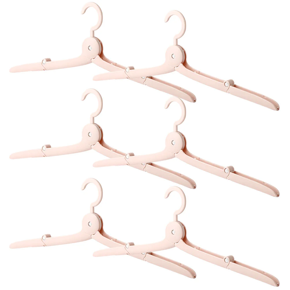 

6 Pcs Clothes Drying Racks Clothing Hangers Space Saving Metal Collapsible Travel Plastic Foldable Folding