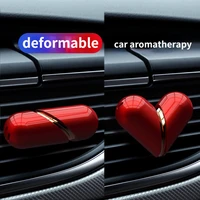 love car perfume heart shaped aromatherapy deformable car air outlet fragrance ornaments car interior decorations air vent clip