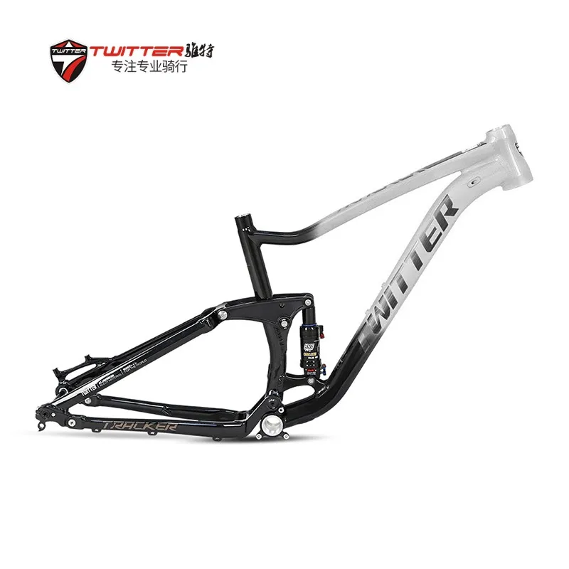 Купи TWITTER factory hot sale mtb aluminum frame 27.5/29er full suspension mountain bike frame 120mm travel with thru axle 12*148mm за 34,848 рублей в магазине AliExpress