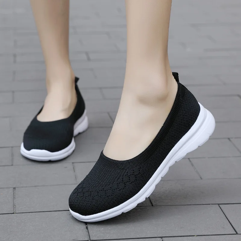 Women's Flats Shoes High Quality Casual Sneakers Slip-on Comfortable Shoes Loafers Size 42 Walking Workout Sports Leisure