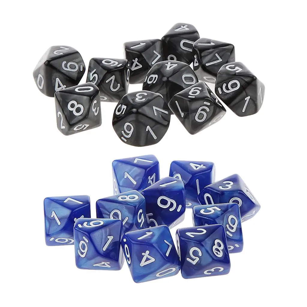 20pcs Ancient Multi sided dice set of 10 D10 Dungeons D&ampD RPG