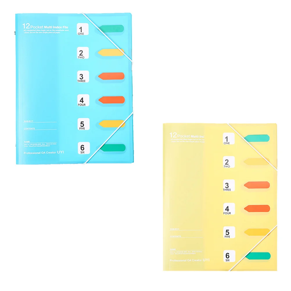 

2Pcs File Folder A4 Papers Folder File Classification Folder File Folder Document Folder for Home Gift School
