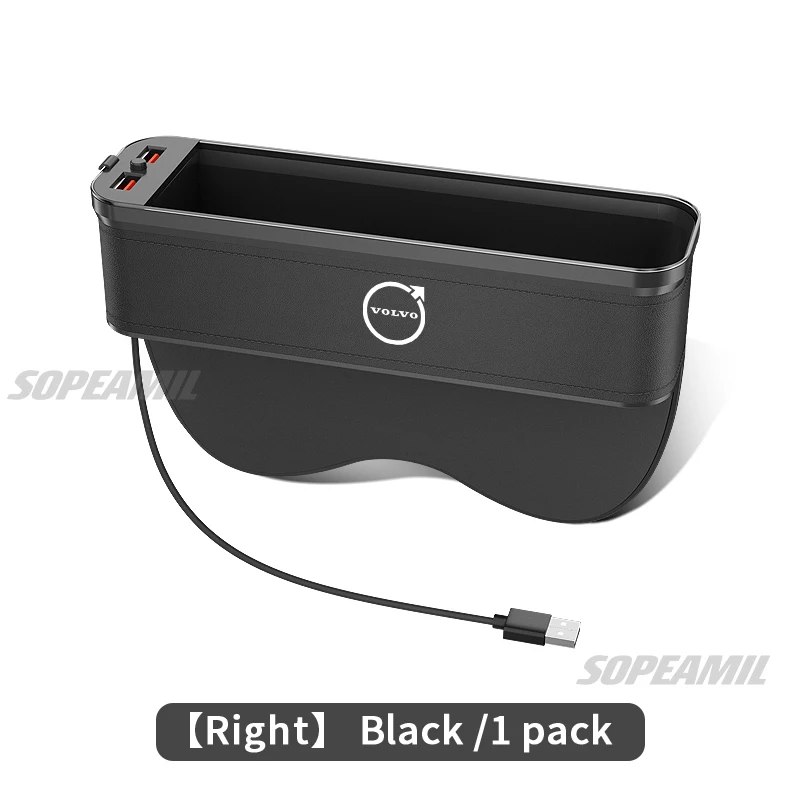 Volvo XC40 XC60 XC70 XC90 S40 S60 S80 S90 C30 V40 V50 V60 V70 V90 Слот для автомобильного сиденья, щелевой ящик для хранения, органайзер для зарядки через USB