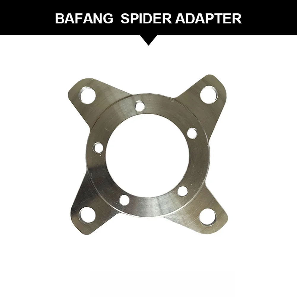 100% Brand New Sprocket Adapter Crankset Adapter Sprocket Adapter Square Center Motor Stainless Steel BCD104mm Silver