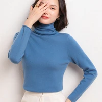 100 pure wool 2022 autumn and winter sweater womens knitted bottoming all match top turtleneck cashmere sweater