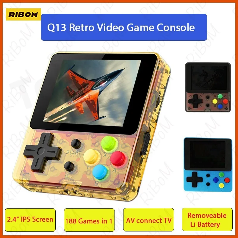 

New Q13 LDK 2.4 Inch IPS Screen FC188 Video Game Console Built-In 188 8-Bit FC Handheld Game Players Support TV Connect Gaming