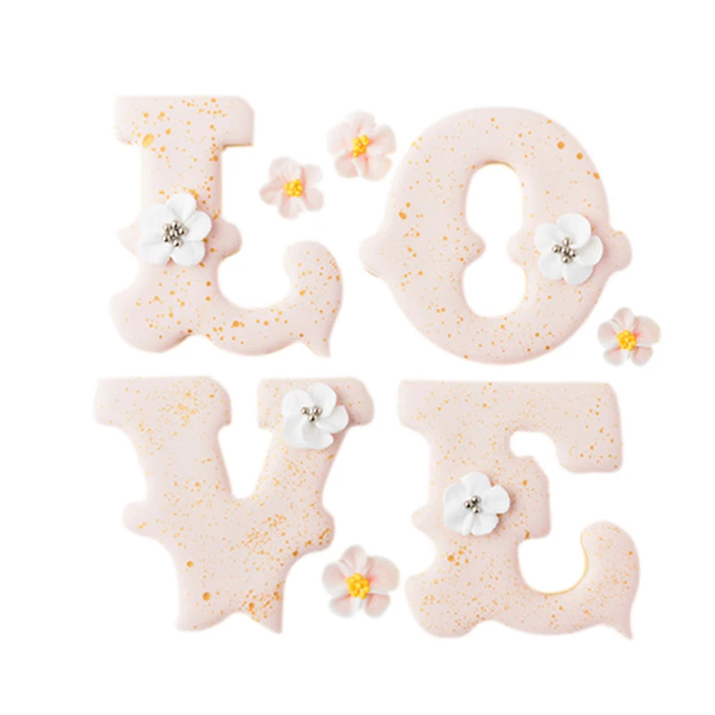 

LOVE Letter Fondant Cookie Cutter for Valentine's Day L O V E Alphabet Cutter Sugar Biscuit Cake Decoration Tools Baking Mold