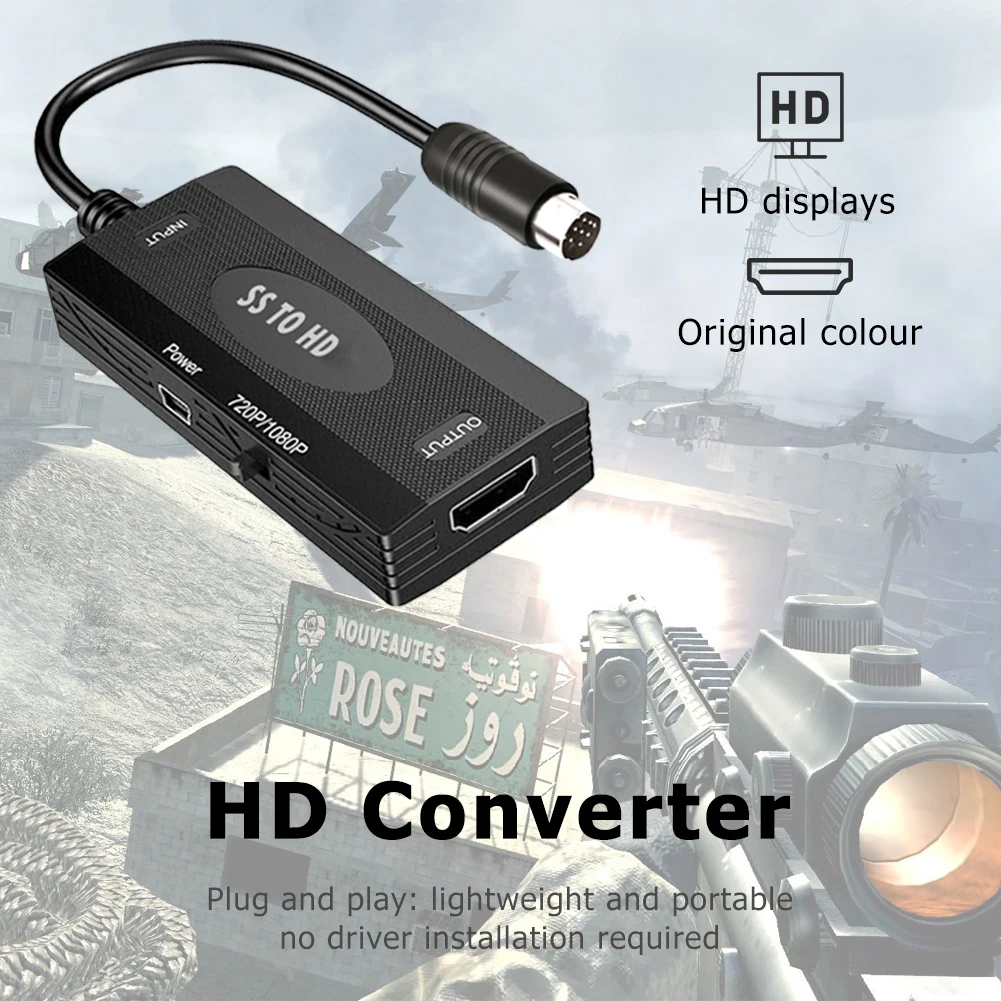 

Портативный Преобразователь SS в HDMI для консолей Sega Saturn, адаптер HD TV