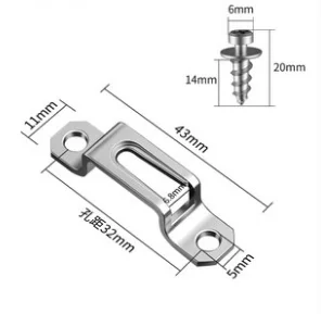 

100pc Invisible cabinet connectors metal Cupboard hinge assembly furniture connecting bracket recessed screw fastene