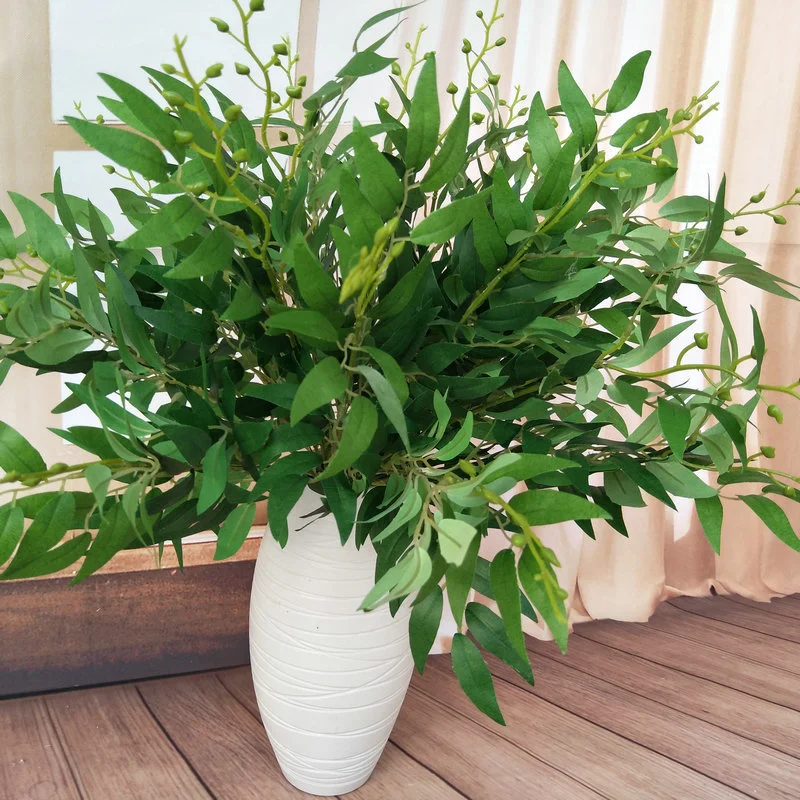 

Artificial Willow Bouquet Green Willow Silk Leaf Fake Plant for Home Vase Decor Wedding Jungle Birthday Party DIY Flowers Wreath