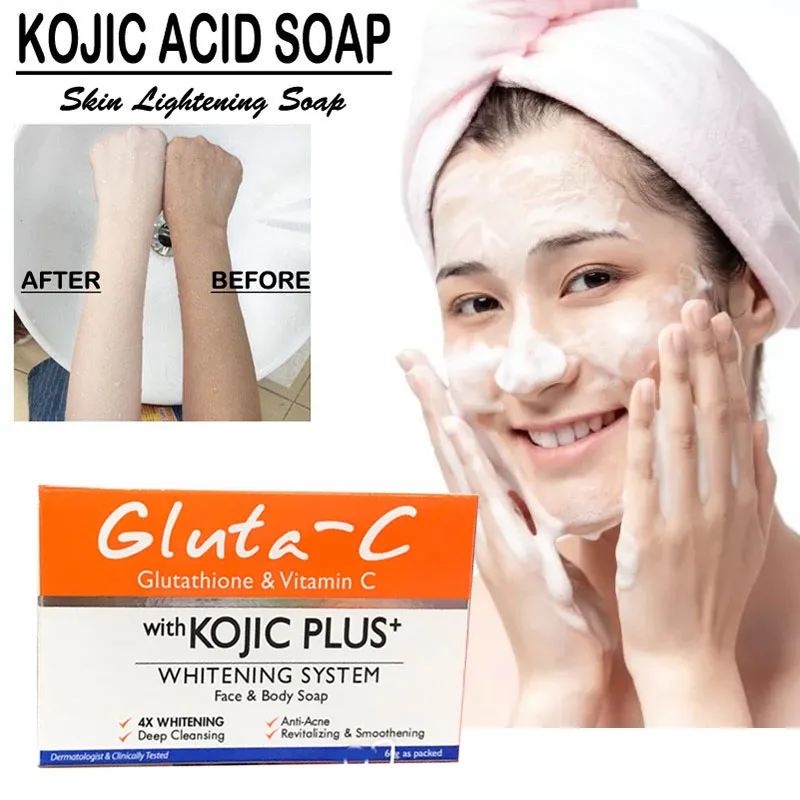 

Gluta-C Intense Whitening Skin Lightening Soap Bleaching Kojic Acid PLUS+ Deep Cleaning Brighten White Glutathione Soap 60g 11#