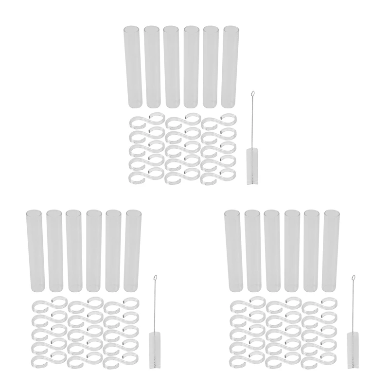 

18 Glass Tubes Shape Hanging Hydroponic Flower Plant Vase Terrarium Container