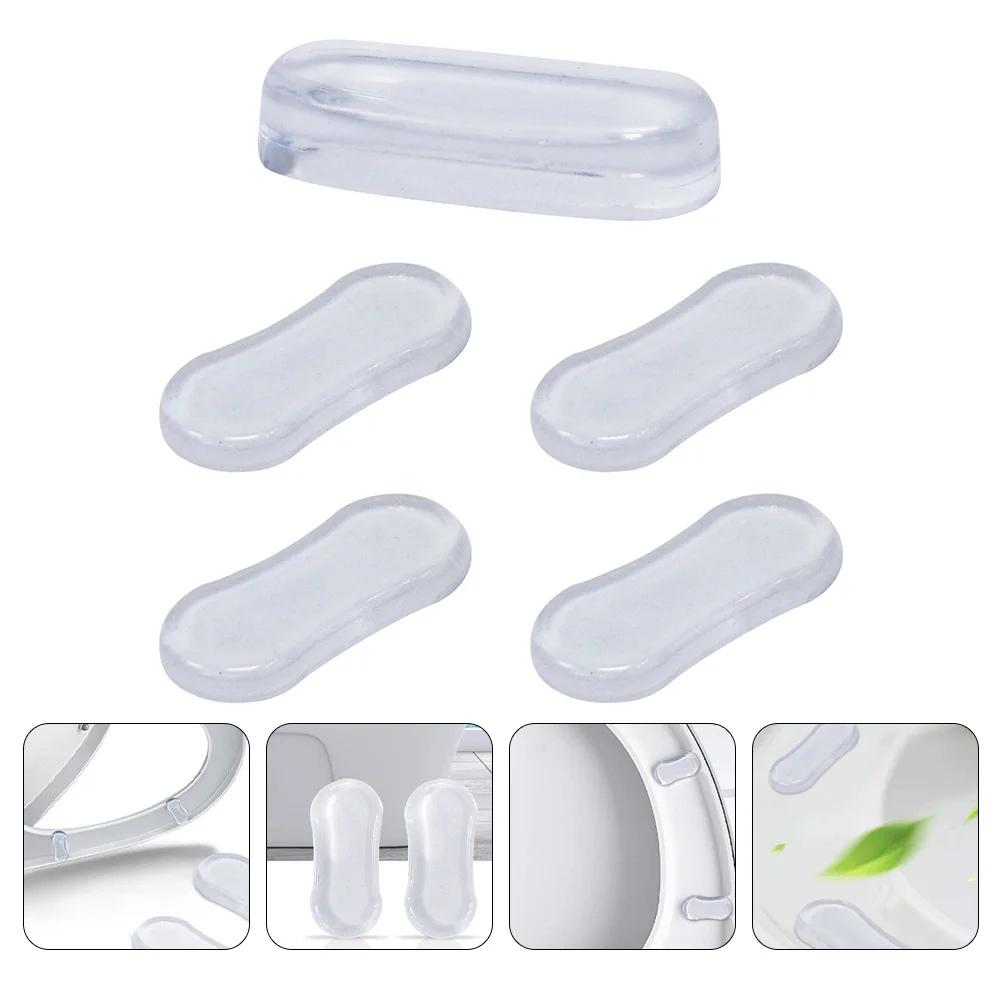 

5 PCS Bumper Toilet Anti-collision Pad Home Furniture Bidet Bumpers Silica Gel Lid Pads